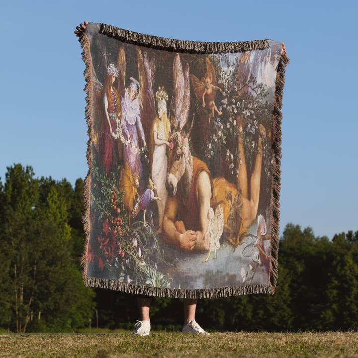 3dRose - Wholesale Throw Blanket - 3dRose, Titania and Bottom A Midsummer Nights Dream John Anster Fitzgerald Fantasy Painting, Blanket1