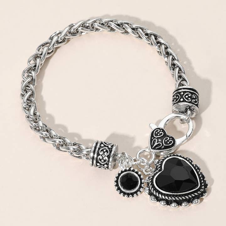 Sensibling Corp. - Wholesale Charm/Dangle Bracelet - Heart Stone Charm Bracelet