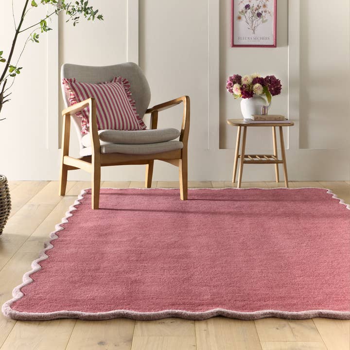 Origins Scalloped Elsie Coral/Lilac Rug for wholesale by Phoenox Textiles