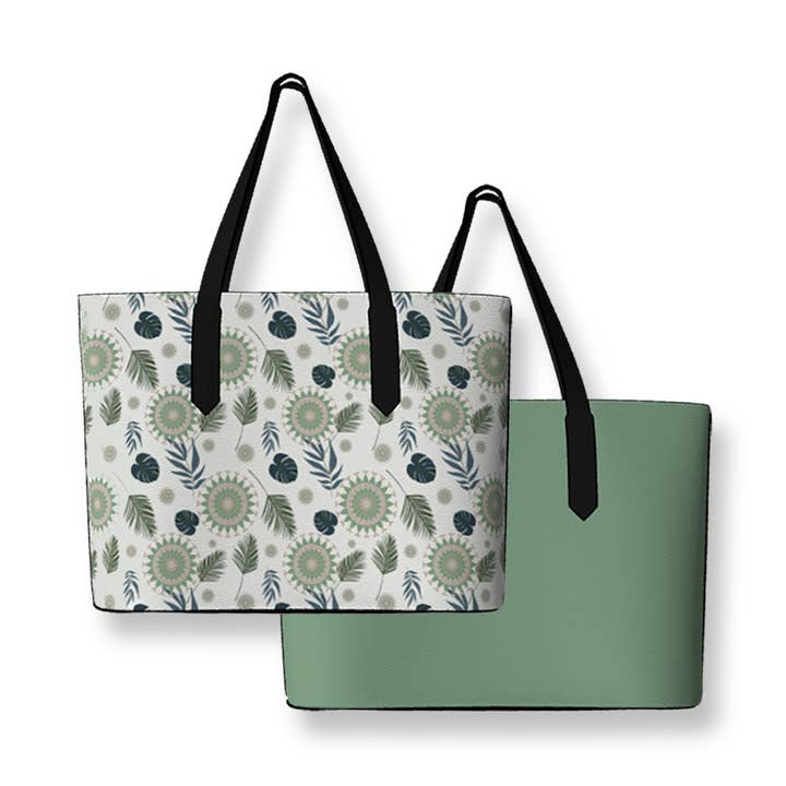Key West Palm | Tropical Green Tote Bag Duo for wholesale by Mix N Match Style