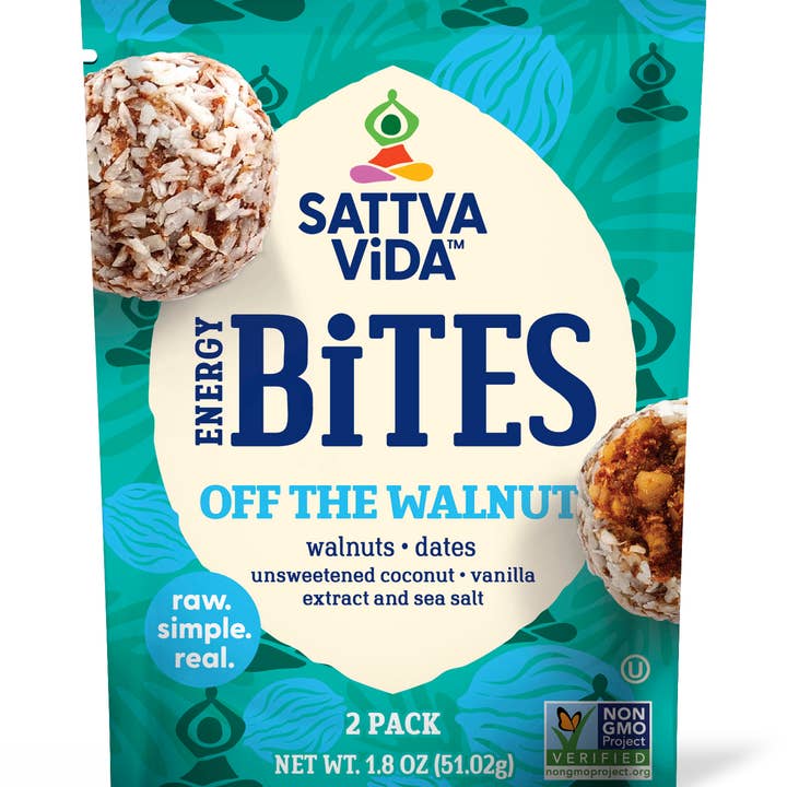 Off The Walnut Energy Bites, 2pack (10 per case) for wholesale by Sattva Vida