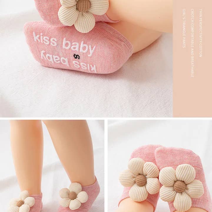 Handgefertigte rutschfeste Babysocken – Mädchensocken aus Baumwolle für den Großhandel von Yaya's Luxe Wholesale
