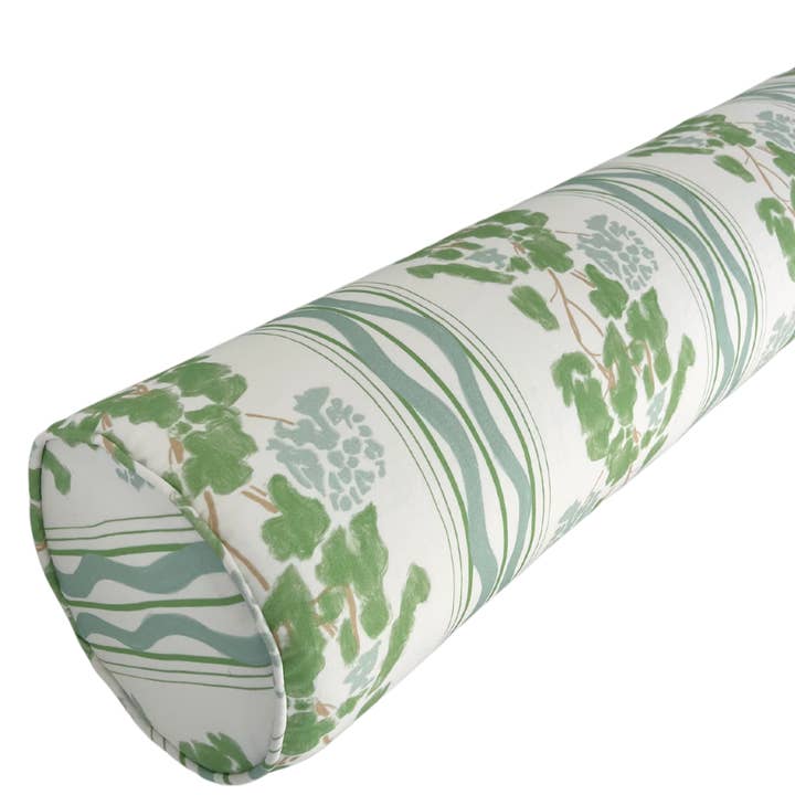 Wheaton Whaley Home - Wholesale Throw Pillow Cover - Clara in Soft Green by Lulie Wallace Bolster