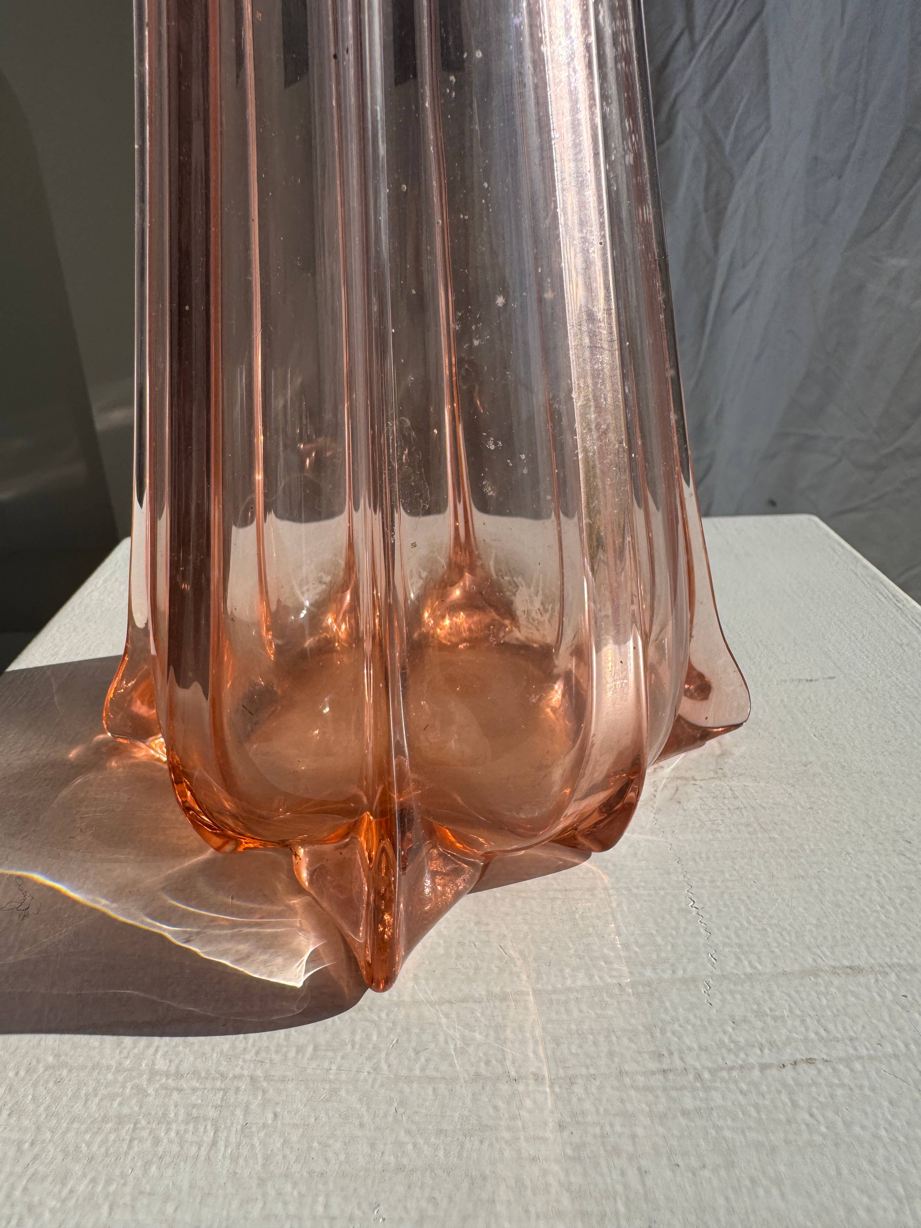 Large pink glass soliflore vase H37 D18A for wholesale on Faire3