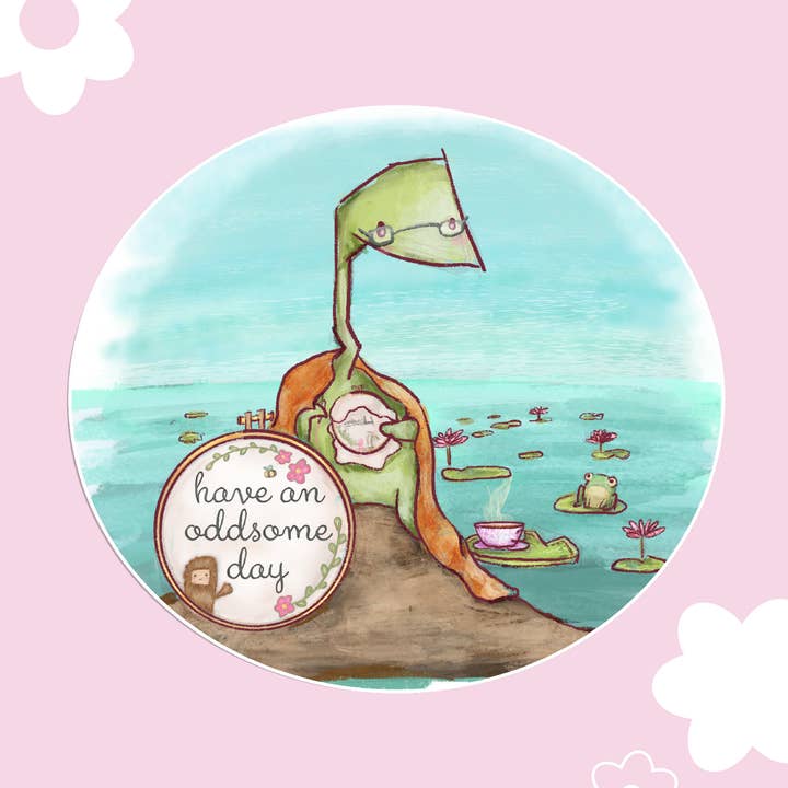 Cute Lochness Monster Vinyl Sticker for wholesale by Abigail Emmert Art