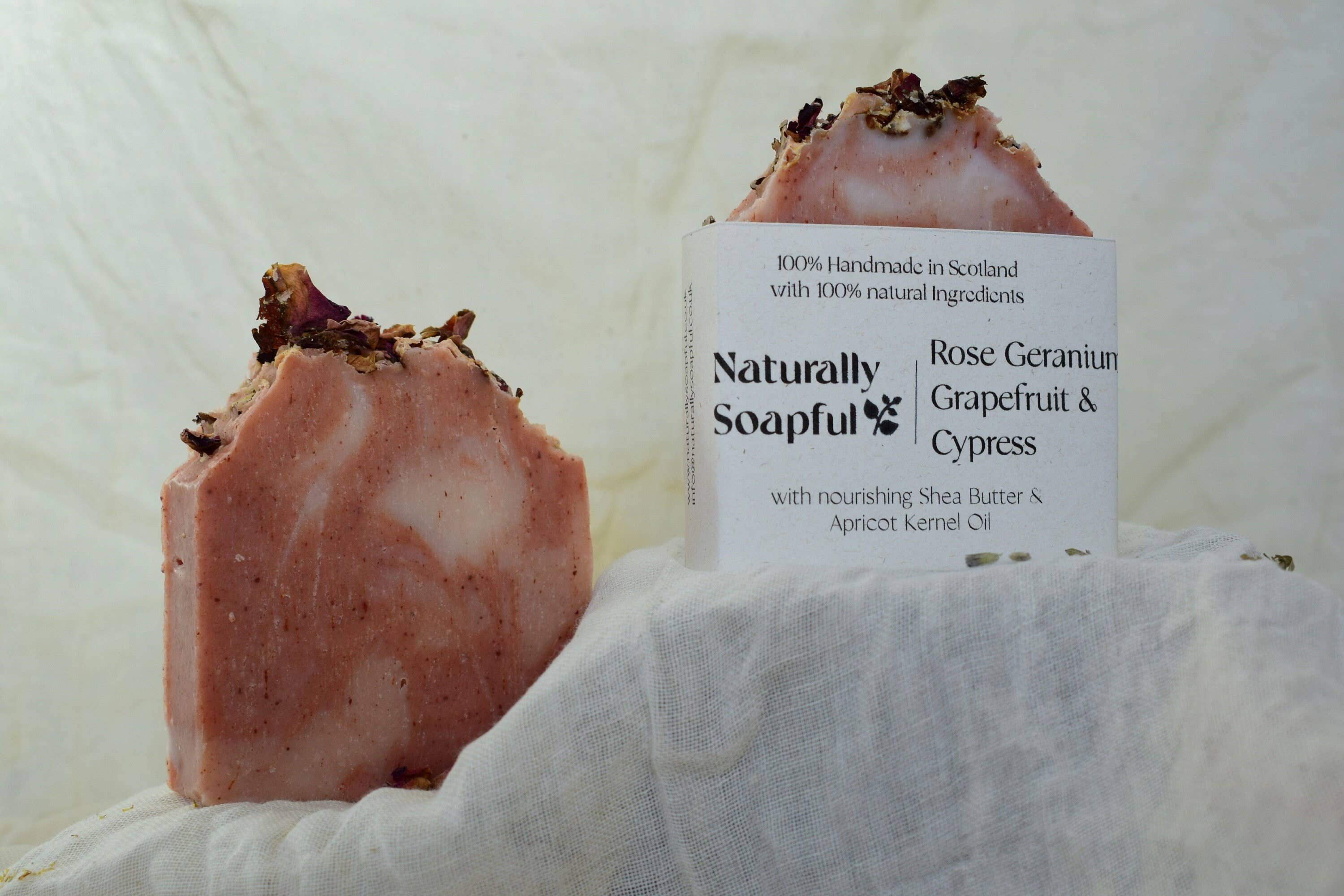 Naturally Soapful – wholesale Bar Soap – Rose Geranium 100% Natural, Vegan Handmade Self Care Soap3