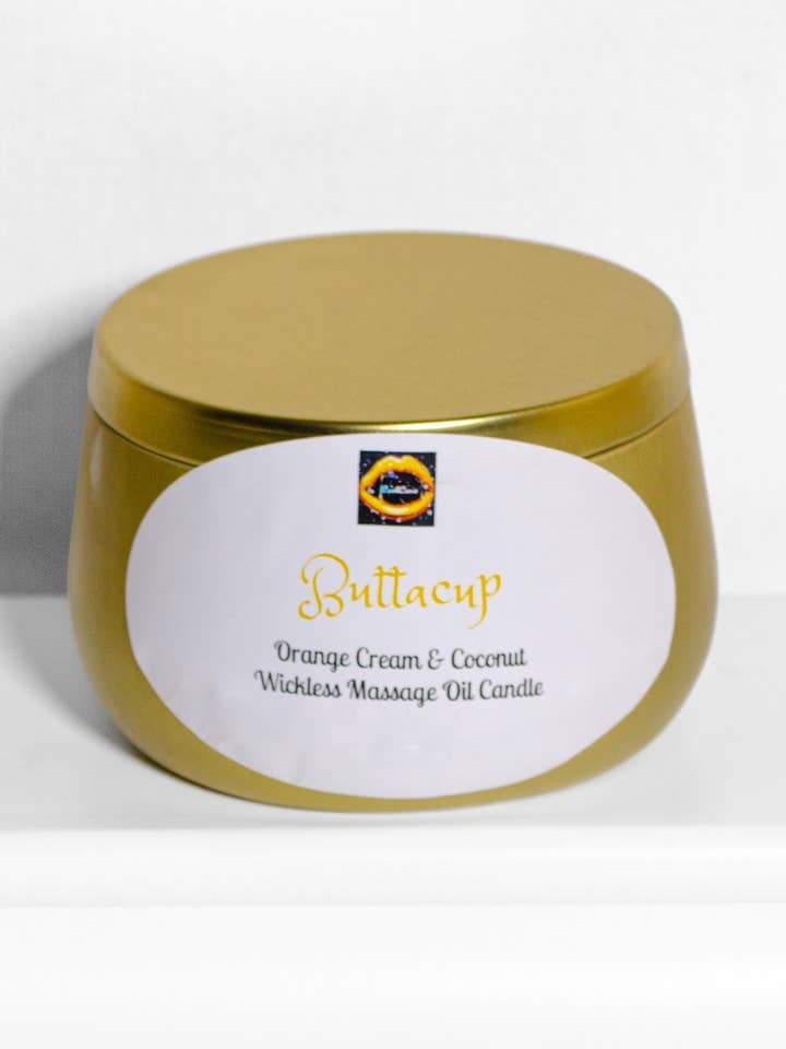 Buttacup Orange Cream & Coconut Wickless Massage Oil Candle for wholesale by Coochie Cane