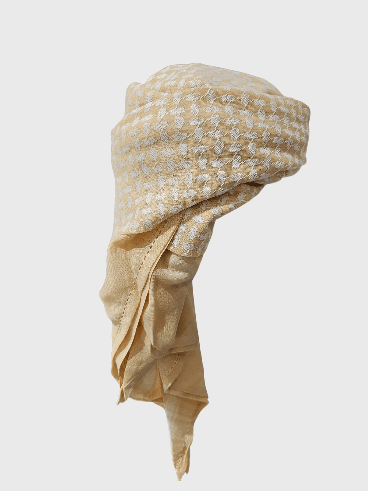MY LITTLE JUBBA - Wholesale Scarf - Women's - Mens Ready Made Cream and White Arab Hat Shemagh Keffiyeh1