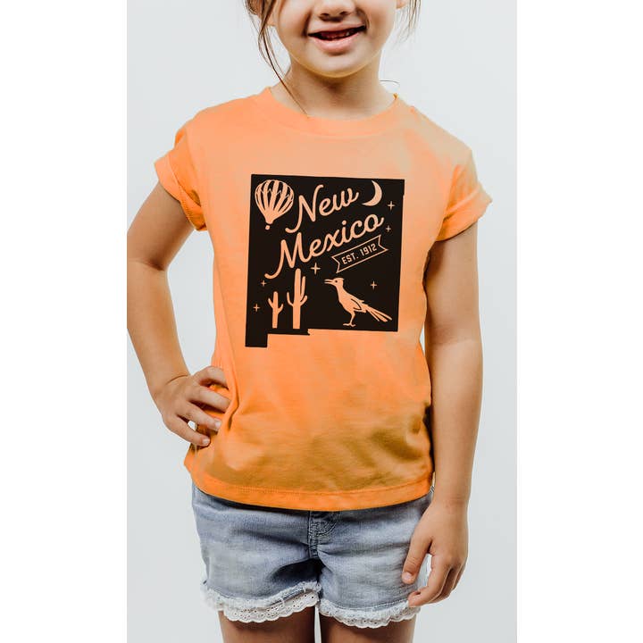 New Mexico State Outline Kids Graphic Tee for wholesale by Kids By Kissed Apparel