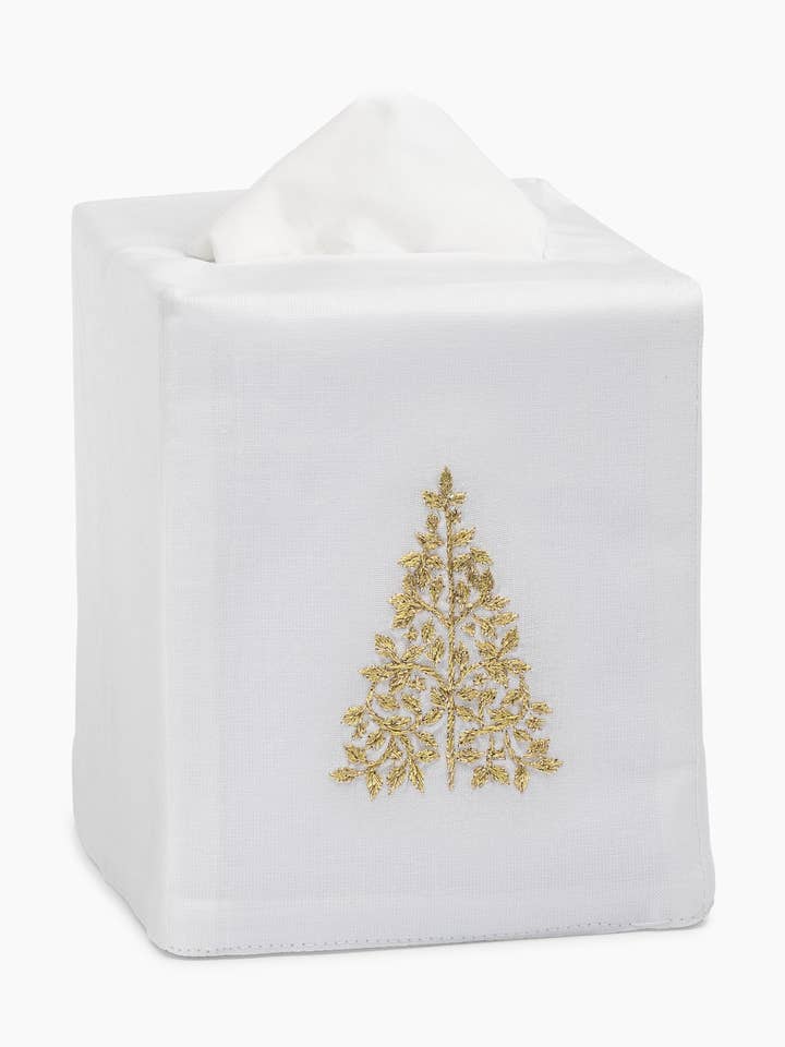 Couverture de boîte à mouchoirs Mod Tree Or pour la vente par Henry Handwork