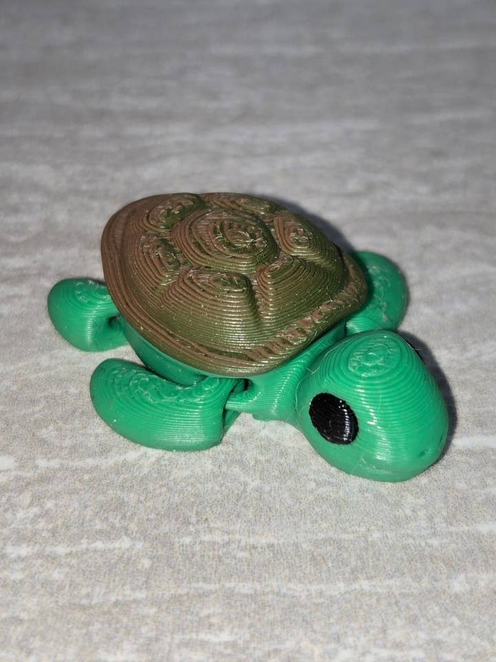 Tartaruga stampata in 3D | Statuetta articolata | Flexi Animal per la vendita all'ingrosso da parte di Cosmic 3D Creations