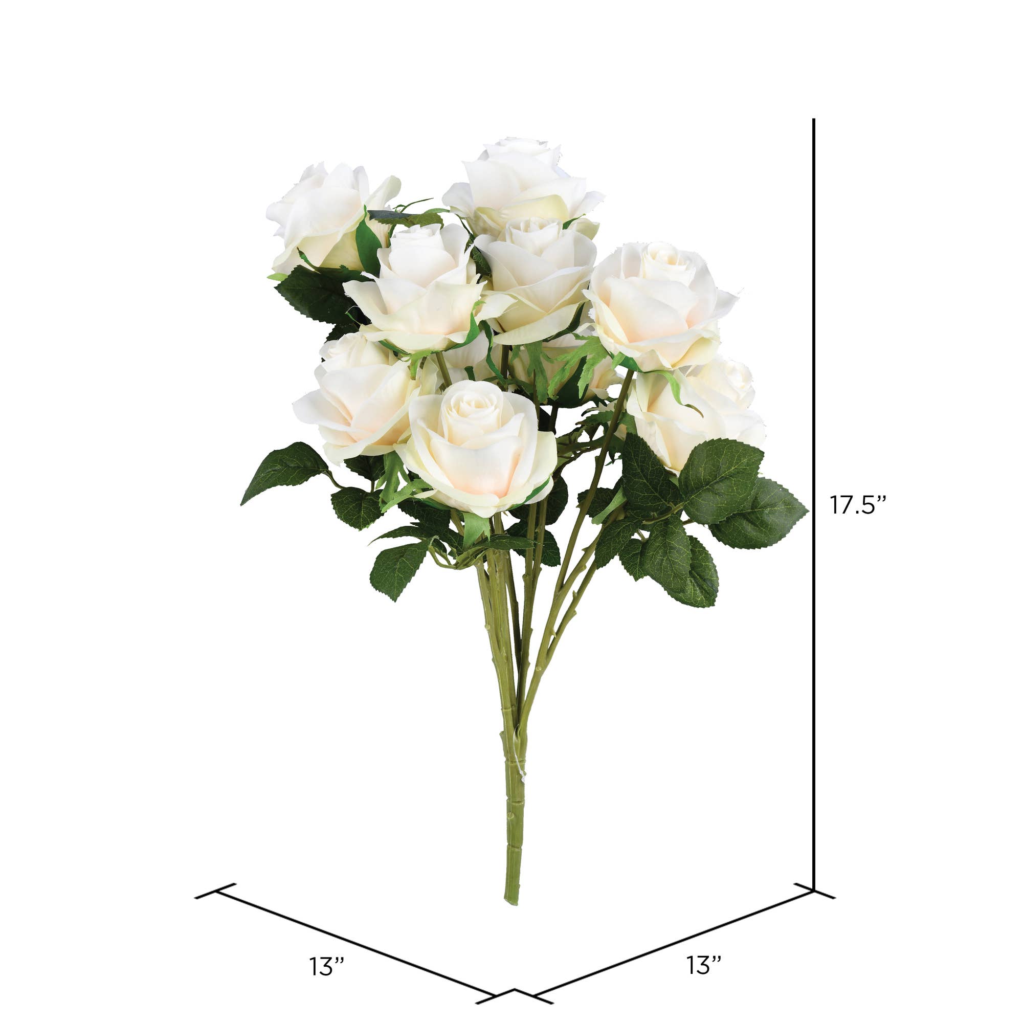 Vickerman 17.5" Artificial White Rose Bush. for wholesale on Faire1