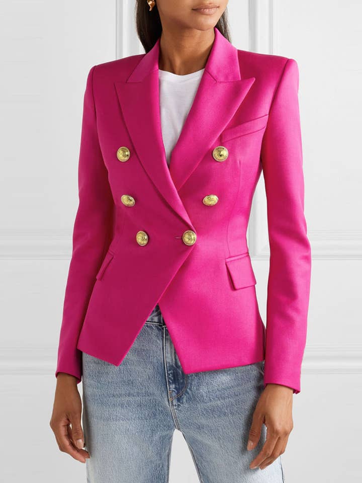 Wholesalesir - Wholesale Suit Jacket - Women's - Fashionable Short Double Breasted Suit Jacket
