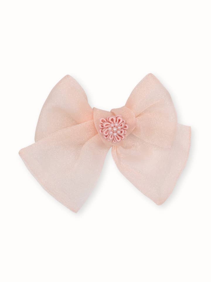 Ella Blush Chiffon Classic Bow for wholesale by Livy Lou Collection