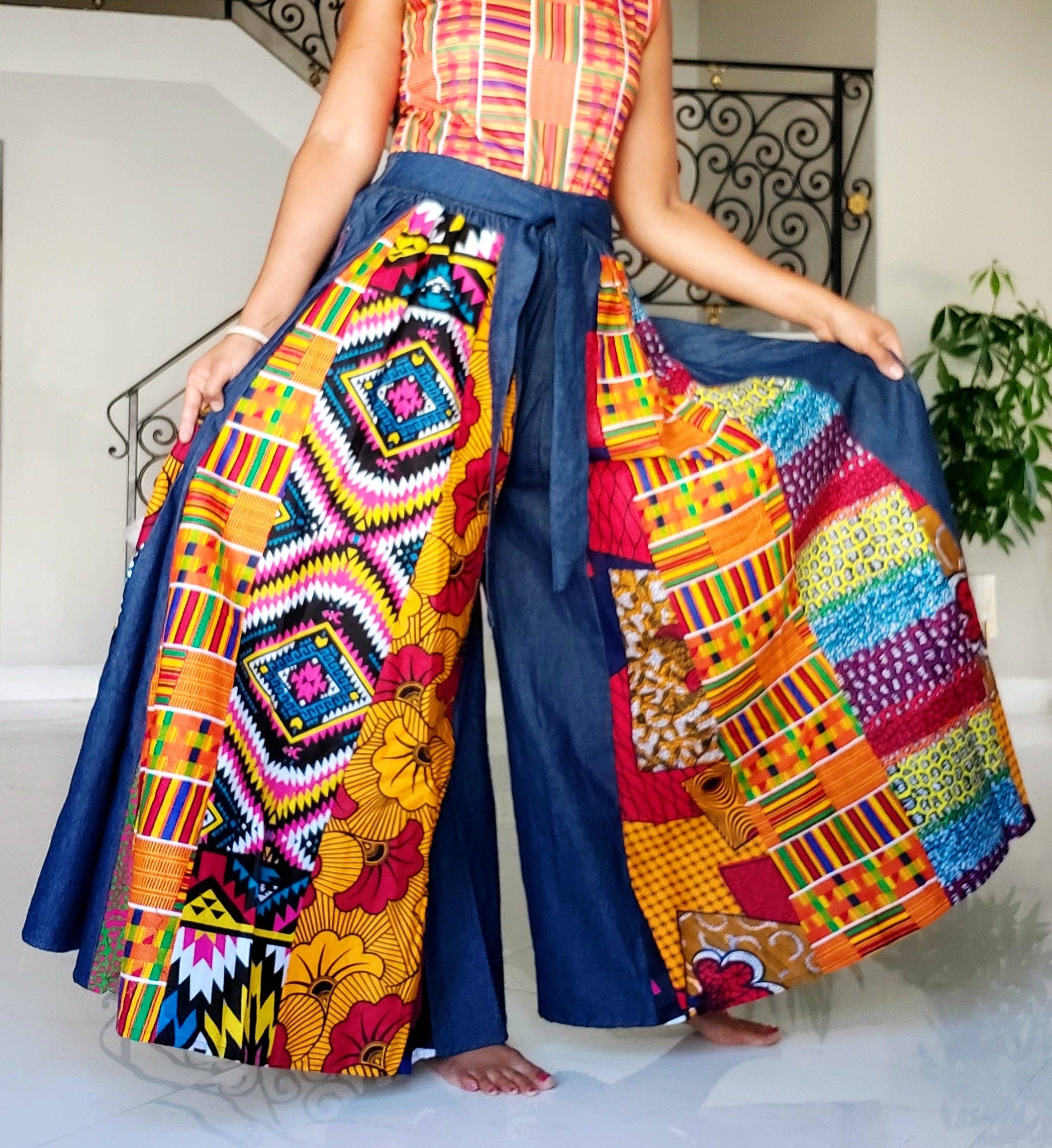 India Batik – Calças - Mulher por atacado – 702- Calça Palazzo Mulher - Gango/Multi-Estampas3