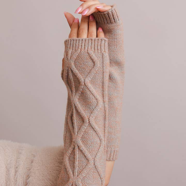Leto Accessories - Wholesale Arm Warmers - Women's - Aran Soft Knitted Arm Warmer - Easy Texting📱2