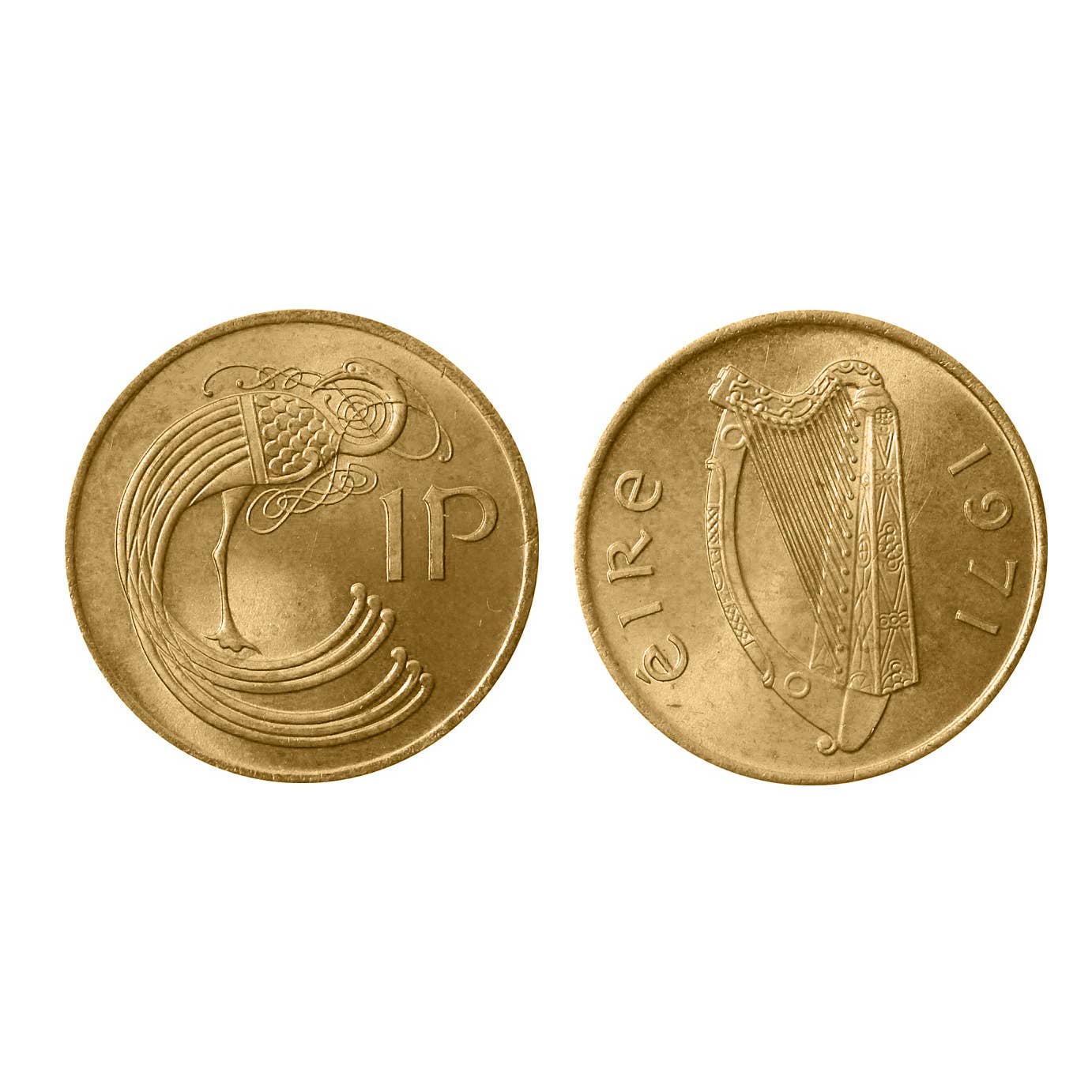 American Coin Treasures - Vente Colliers à pendentif - Collier en forme de tournesol en forme de penny irlandais superposé en or3