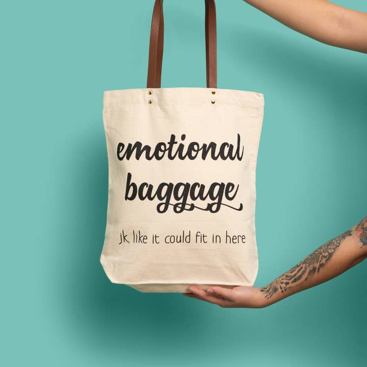FUN CLUB - Wholesale Tote Bag - Women's - Emotional Baggage Tote Bag (grocery, unique, canvas, leather
