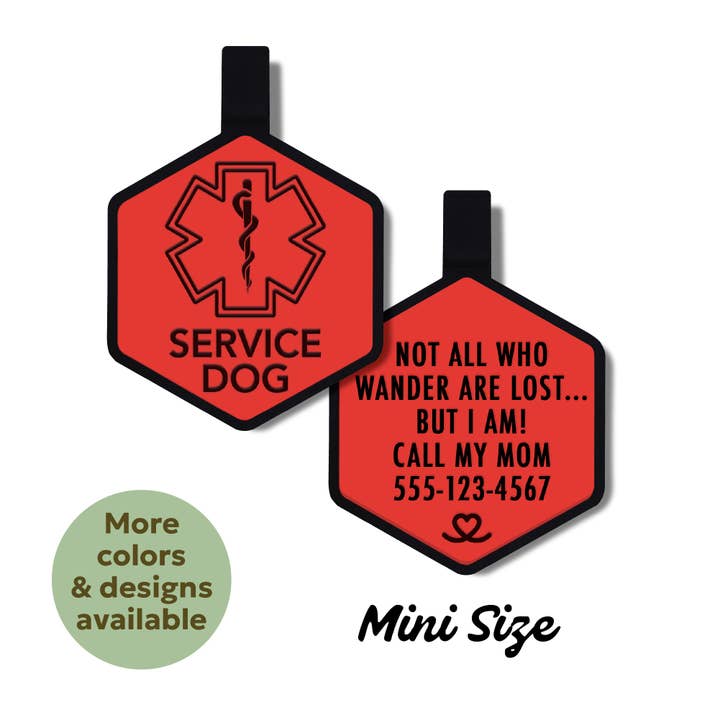 Mini Emergency Alert Silicone Pet ID Tags for wholesale by Besties Pets