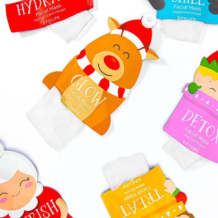 My Spa Life - Wholesale Skincare Face Mask - Santa's Squad 6 Piece Sheet Mask Gift Set