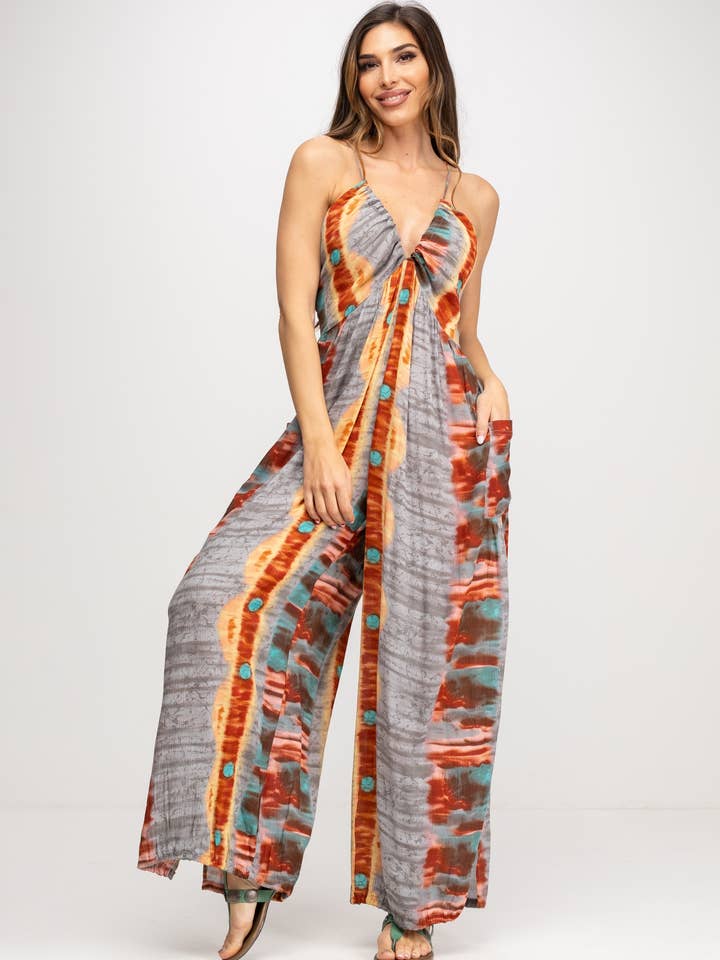 Combinaison tie-dye longue à jambes larges Peace & Love pour la vente par Peace & Love (CALAO IMPORT EXPORT S.L.)