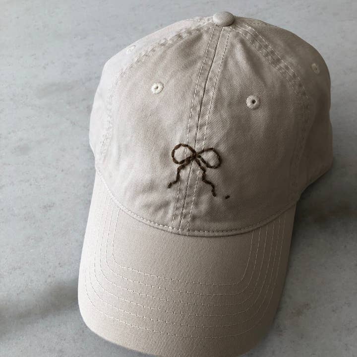 Billy Bamboo - Wholesale Baseball Cap - Women's - HAND EMBROIDERED BOW CAPS - neutral