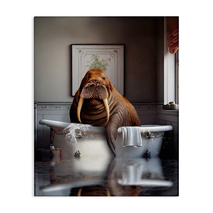 Stupell Industries - Wholesale Wall Sign - Walrus in Bathtub - Unframed Wall Art5