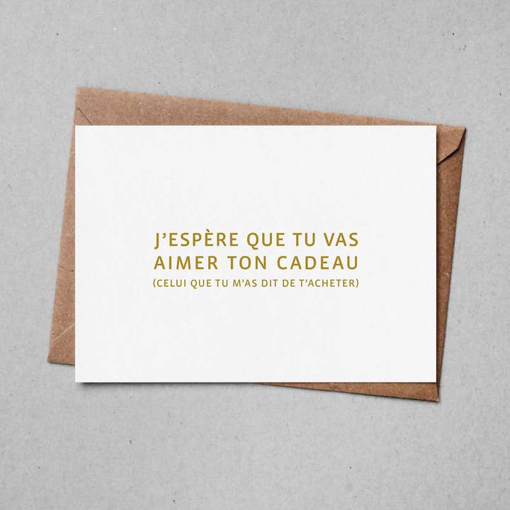 "Gift" Card: gift not surprise (with envelope) for wholesale by Le shop de Bulma