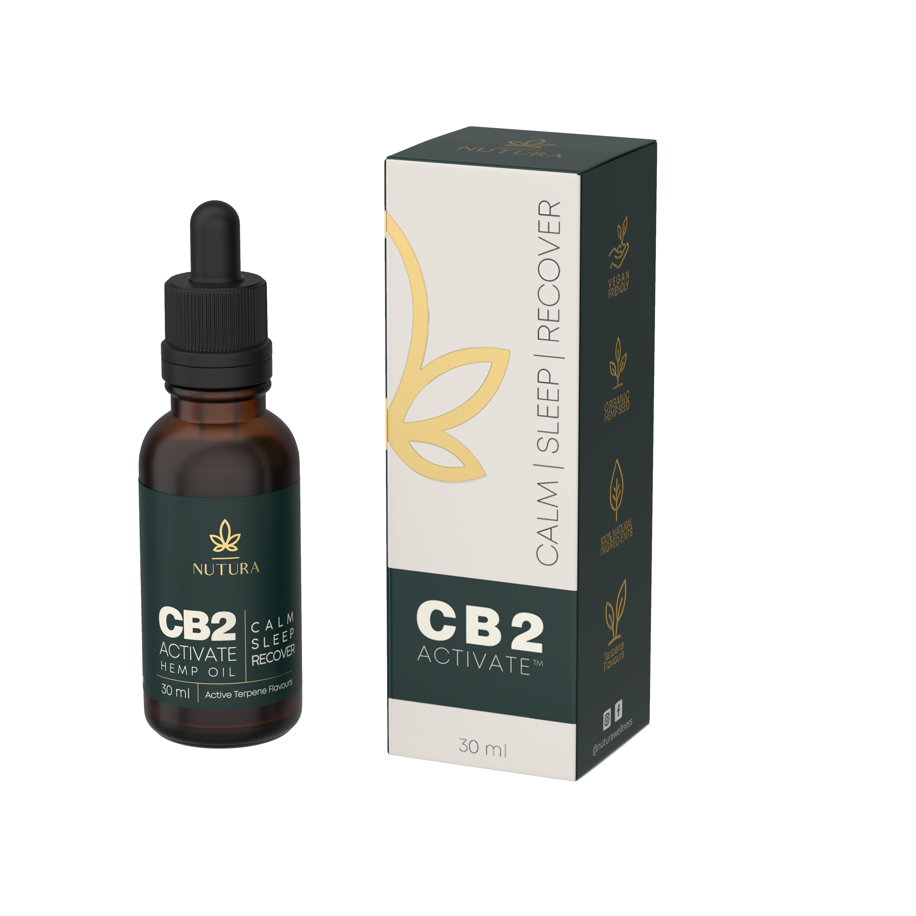 Nutura Wellness - Wholesale Tincture - CB2 Oil - Calm + Sleep5