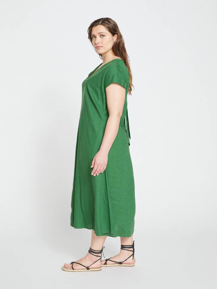 Louvre Bow Back Linen Dress - Jardin for wholesale on Faire