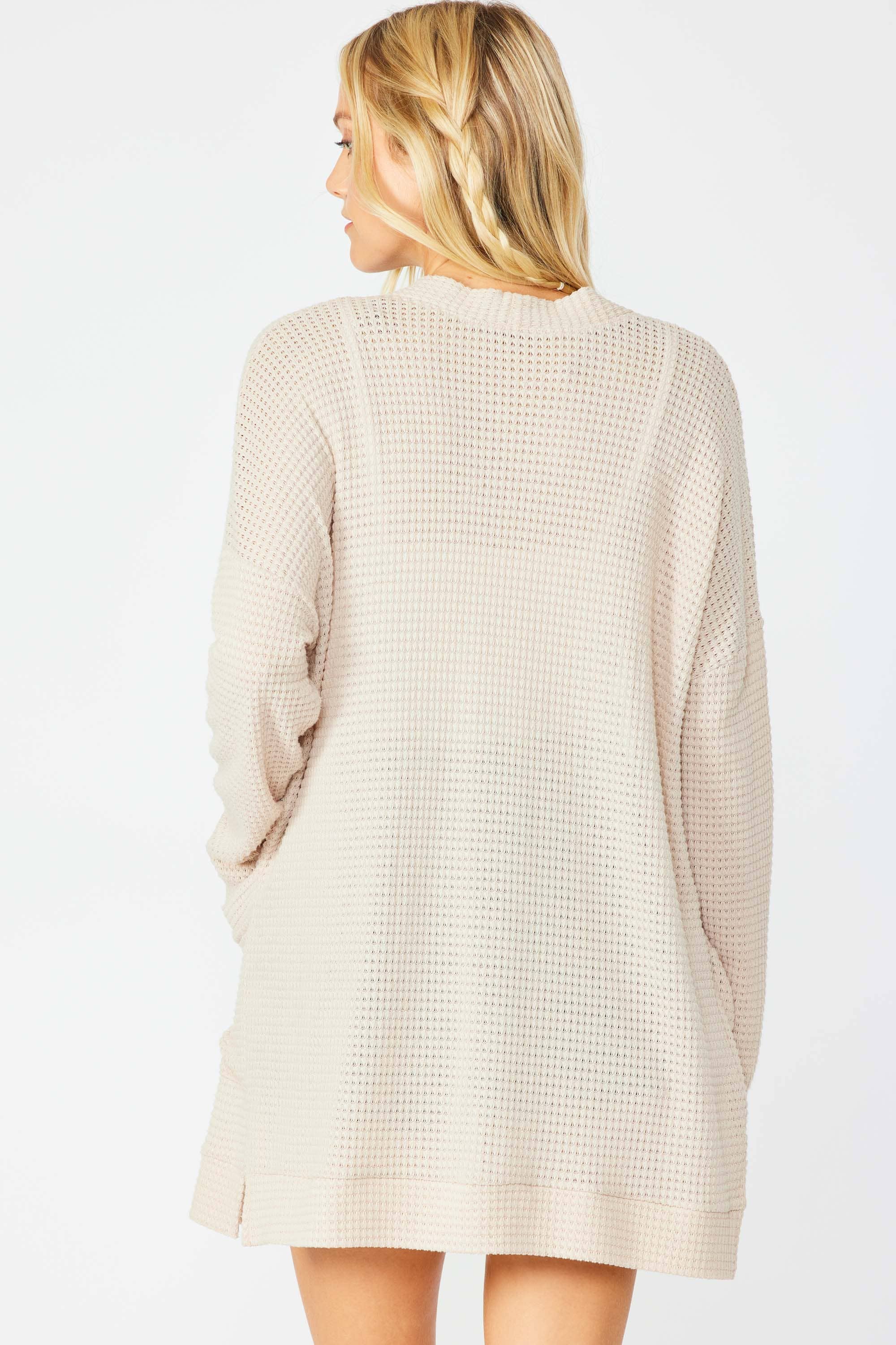 FSL Apparel - Wholesale Cardigan - Women's - SJ1005 - WAFFLE KNIT OPEN FRONT CARDIGAN WITH POCKETS22