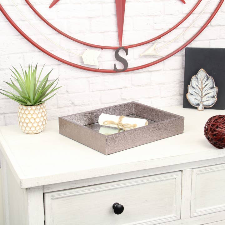 Cheungs Home Decor - Wholesale Decorative Tray - Labai Shagreen Mirrored Tray - Small | 8 colors |11