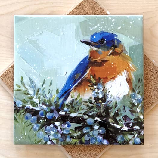 Juniper Bluebird Trivet for wholesale by Art by Alyssa