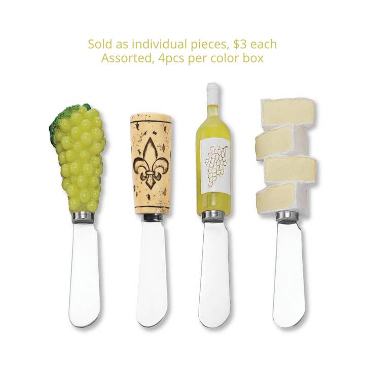 White Wine Party Polyresin Cheese Spreader for wholesale by Supreme Housewares