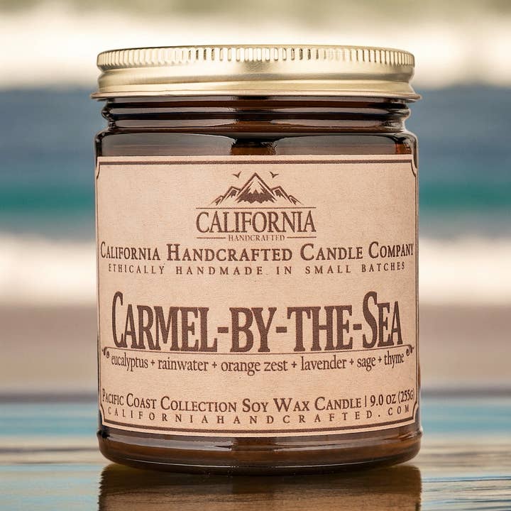 Carmel-by-the-Sea Coconut Apricot Jar Candle for wholesale by California Handcrafted