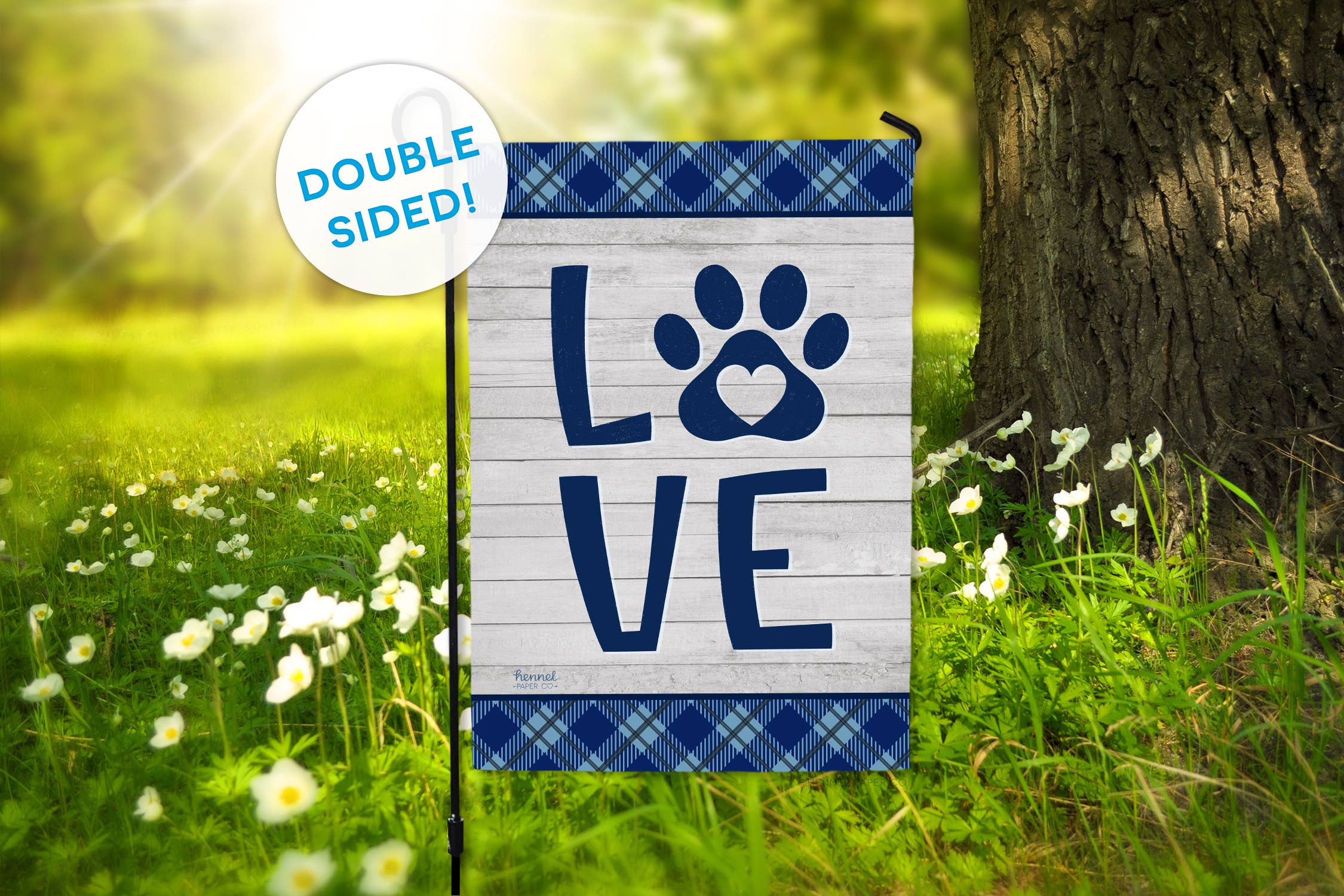 Hennel Paper Co. - Wholesale Flag - Garden Flag - Love Paw Print
