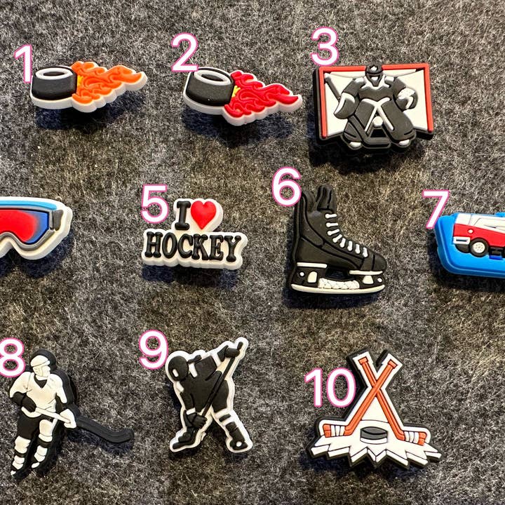 JuliesDecal - Wholesale Shoe Accessories - Pick your own Hockey theme shoe charms
