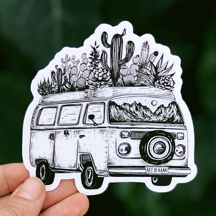 Cactus Van - Waterproof Nature Sticker for wholesale by Kaari & Co.