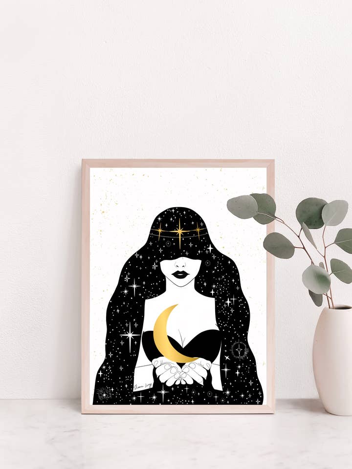 Nyx Goddess Of Night giclee print for wholesale by Sheena lange Illustrations