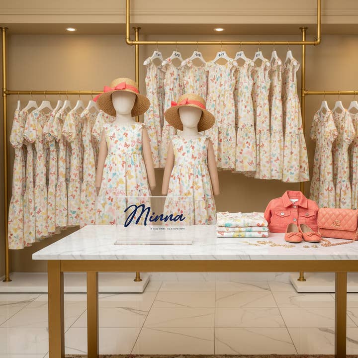 Stufiges Wirbelkleid - Schmetterlingsballett Blütenpastelle für den Großhandel von Minna