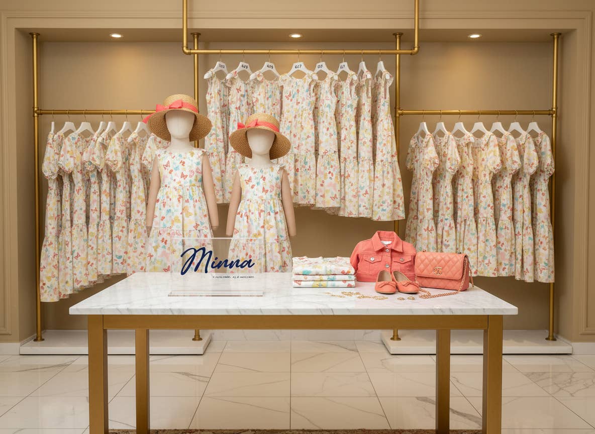 Minna - Wholesale Dress - Kids - Tiered Twirl Dress - Butterfly Ballet Petal Pastels