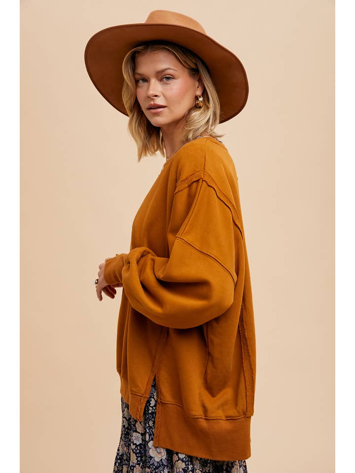 In Loom - Wholesale Sweatshirt - Women's - GARMENT WASHED OVERSIZED PULLOVER