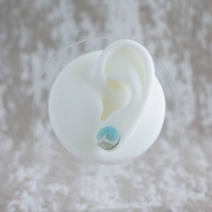 Sandy Beaches Shop - Wholesale Stud/Post Earrings - Custom Sand Wave Stud Earrings | Beach Sand4