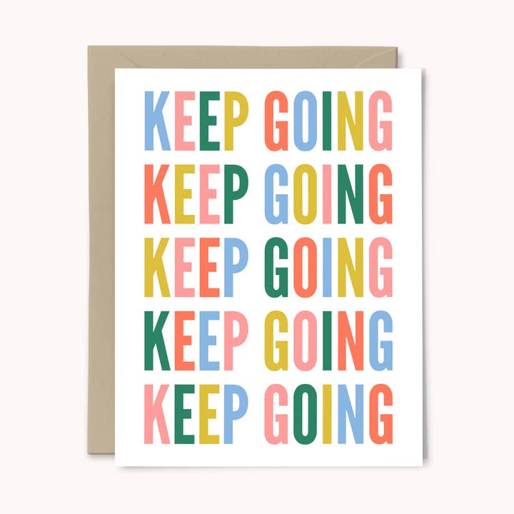 Cartão de saudação motivacional para continuar por atacado de Paper Swan & Co.