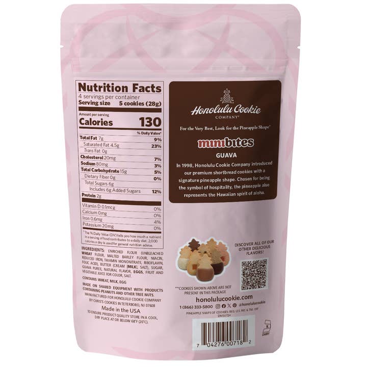 Honolulu Cookie Company - Wholesale Cookie - Guava Shortbread Cookies 4oz