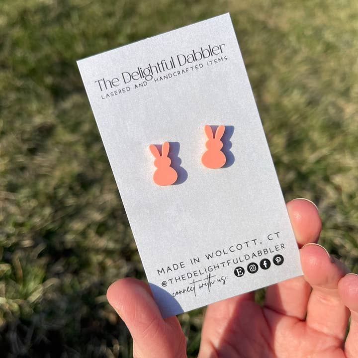 The Delightful Dabbler LLC - Wholesale Stud/Post Earrings - Easter Bunny Acrylic Stud Earrings1