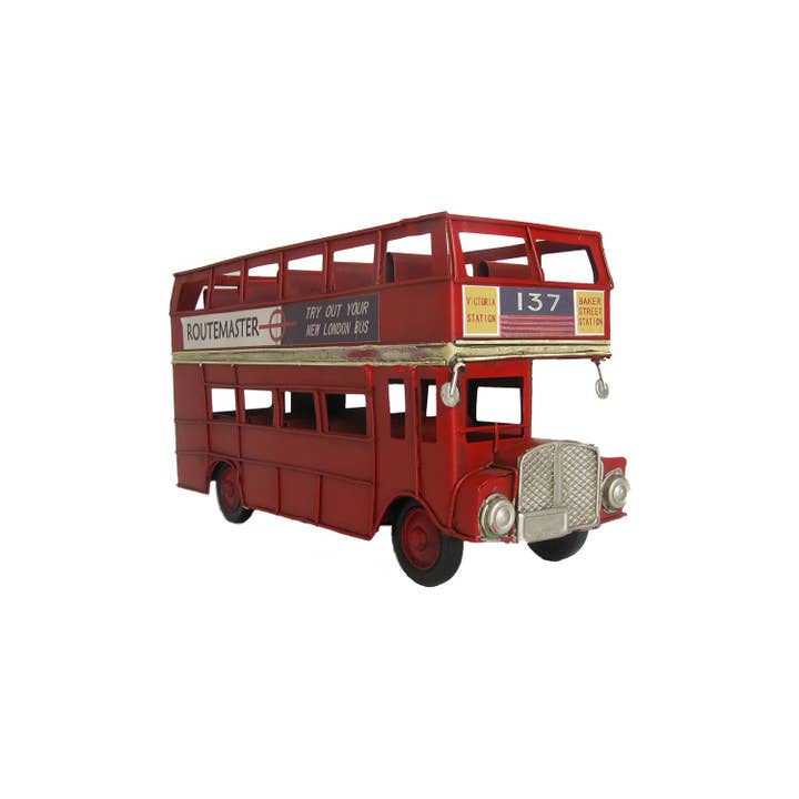 Zaer Ltd. International - Wholesale Decorative Tabletop Object - Red London Bus Model6