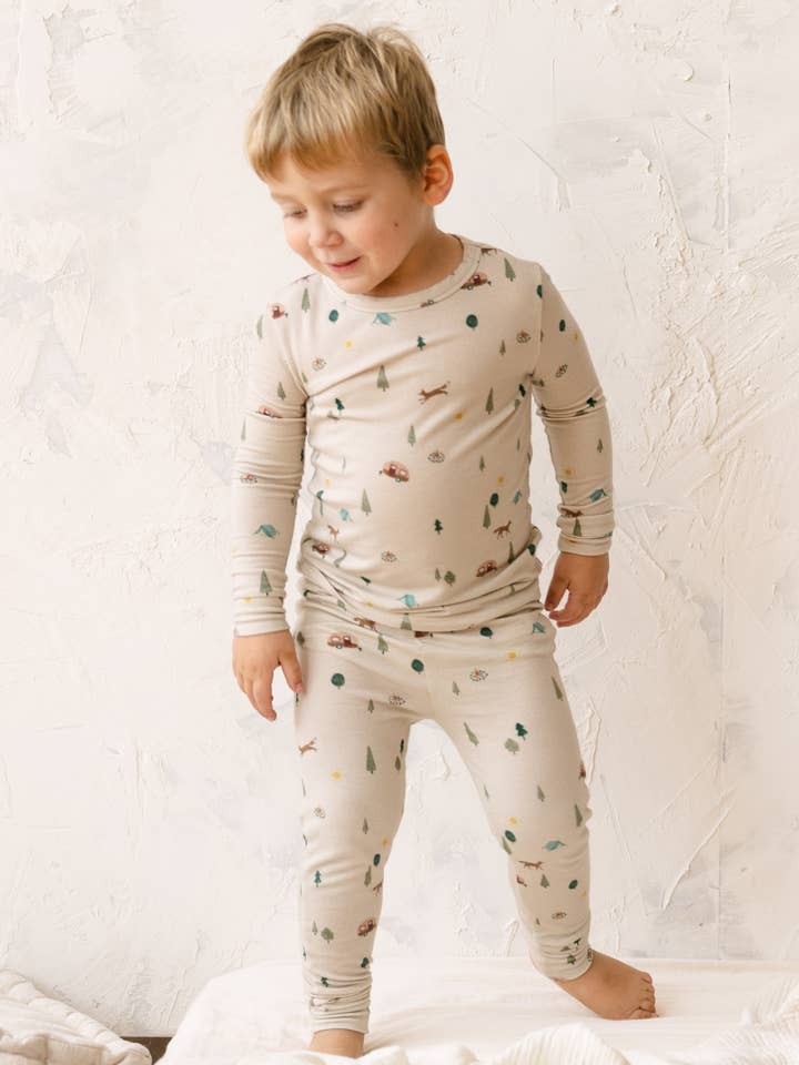 Toddler Modal Pajama Set in Camping for wholesale by Dear Hayden