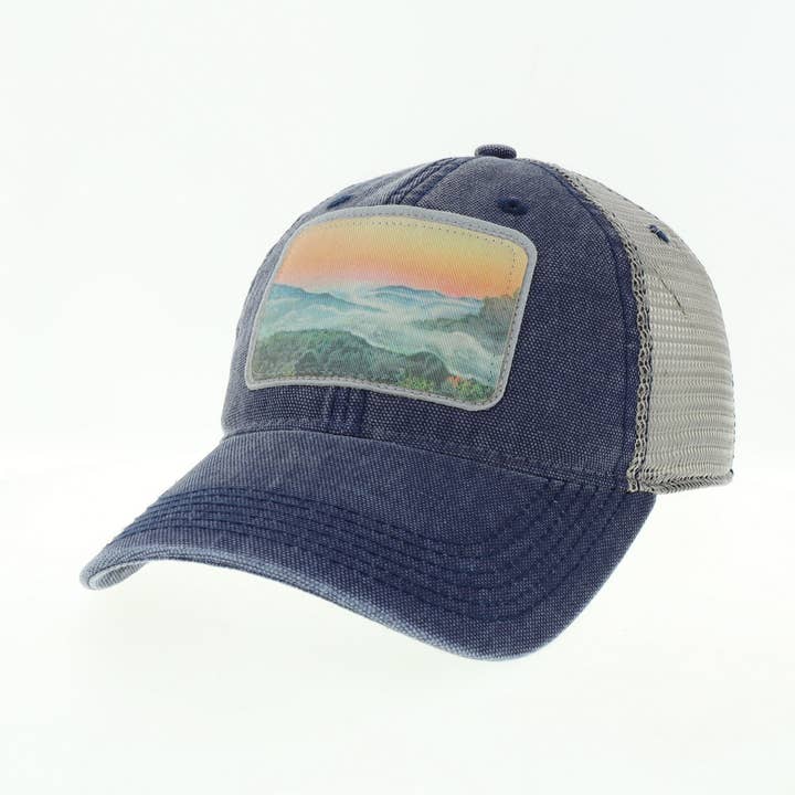 Smokies Dashboard Trucker Hat in Navy/Grey for wholesale by Aisling