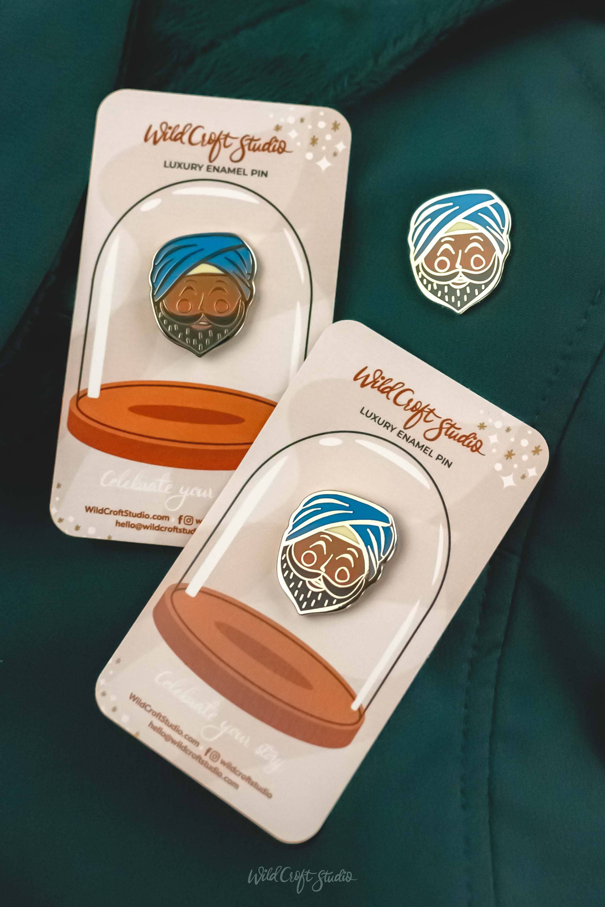 Wild Croft Studio - Wholesale Lapel Pin/Button - Sardarji Hard Enamel Pin3